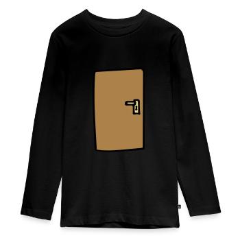 Tür Farbe Anpassbar - Teenager Premium Bio Langarmshirt - Schwarz - Vorne - AI Model Kid Female (0cm)