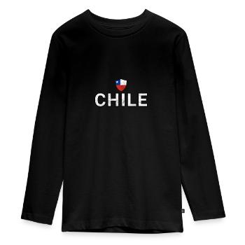 Chili - T-shirt manches longues Premium Ado - noir - Devant - AI Model Kid Female (0cm)
