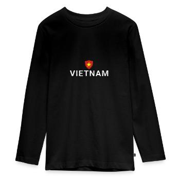 Vietnam - T-shirt manches longues Premium Ado - noir - Devant - AI Model Kid Female (0cm)