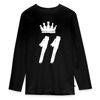 11 Zahl Krone - Teenager Premium Bio Langarmshirt - Schwarz - Vorne - AI Model Kid Female (0cm)