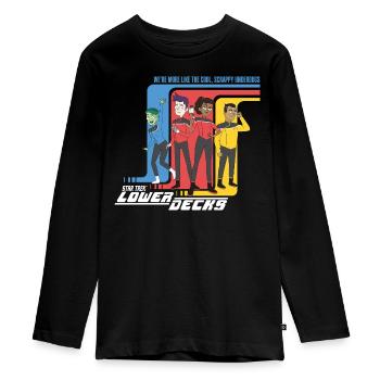 Star Trek Lower Decks Cool, Scrappy Underdogs - Teenager Premium Bio Langarmshirt - Schwarz - Vorne - AI Model Kid Female (0cm)