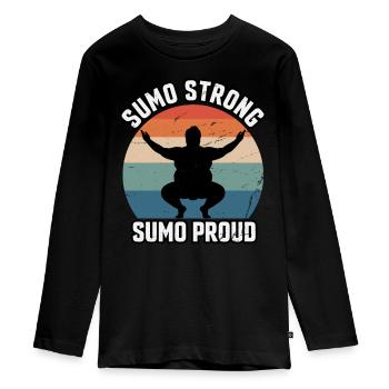 Sumo fort Sumo Fier - T-shirt manches longues Premium Ado - noir - Devant - AI Model Kid Female (0cm)