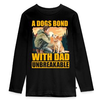 Un lien entre les chiens et son père est - T-shirt manches longues Premium Ado - noir - Devant - AI Model Kid Female (0cm)