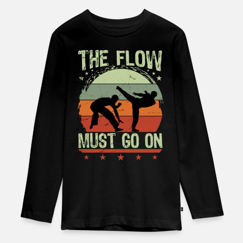 Der Flow muss weitergehen - Teenager Premium Bio Langarmshirt - Schwarz