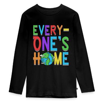 Anniversaire de conservation du Jour de la Terre de la maison de tout le monde - T-shirt manches longues Premium Ado - noir - Devant - AI Model Kid Female (0cm)