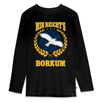 Borkum - Teenager Premium Bio Langarmshirt - Schwarz - Vorne - AI Model Kid Female (0cm)