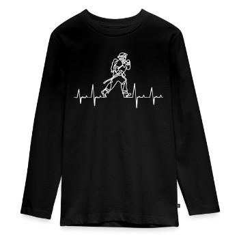 Feuerwehrmann Feuerwehr - Teenager Premium Bio Langarmshirt - Schwarz - Vorne - AI Model Kid Female (0cm)