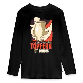 Töpfern - Teenager Premium Bio Langarmshirt - Schwarz - Vorne - AI Model Kid Female (0cm)