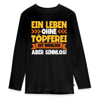 Töpfern - Teenager Premium Bio Langarmshirt - Schwarz - Vorne - AI Model Kid Female (0cm)