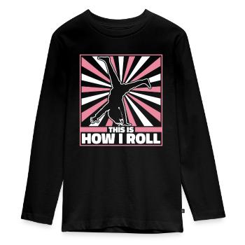 Turnen Turner - Teenager Premium Bio Langarmshirt - Schwarz - Vorne - AI Model Kid Female (0cm)