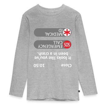 Es sieht so aus, als hättest du einen Unfall gehabt - Meme - Teenager Premium Bio Langarmshirt - Grau meliert - Vorne