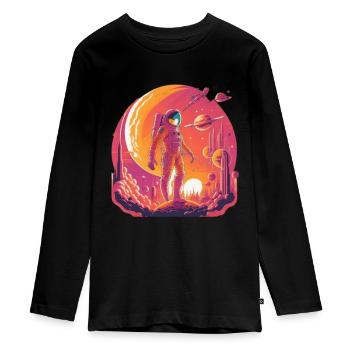 Fantaisie spatiale - T-shirt manches longues Premium Ado - noir - Devant - AI Model Kid Female (0cm)