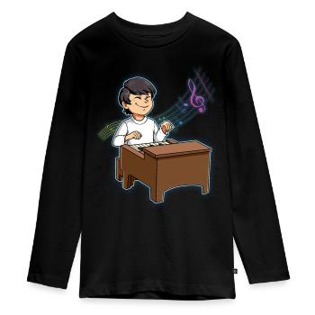 Jeunes pianistes - T-shirt manches longues Premium Ado - noir - Devant - AI Model Kid Female (0cm)