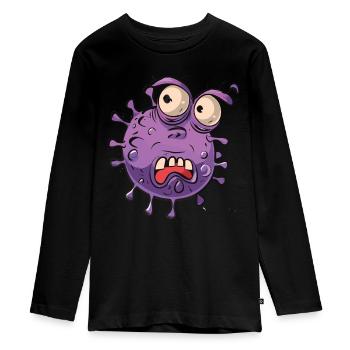 Hand sanitizer Hand washing - Teenager Premium Organic Long Sleeve Shirt - black - Front - AI Model Kid Female (0cm)