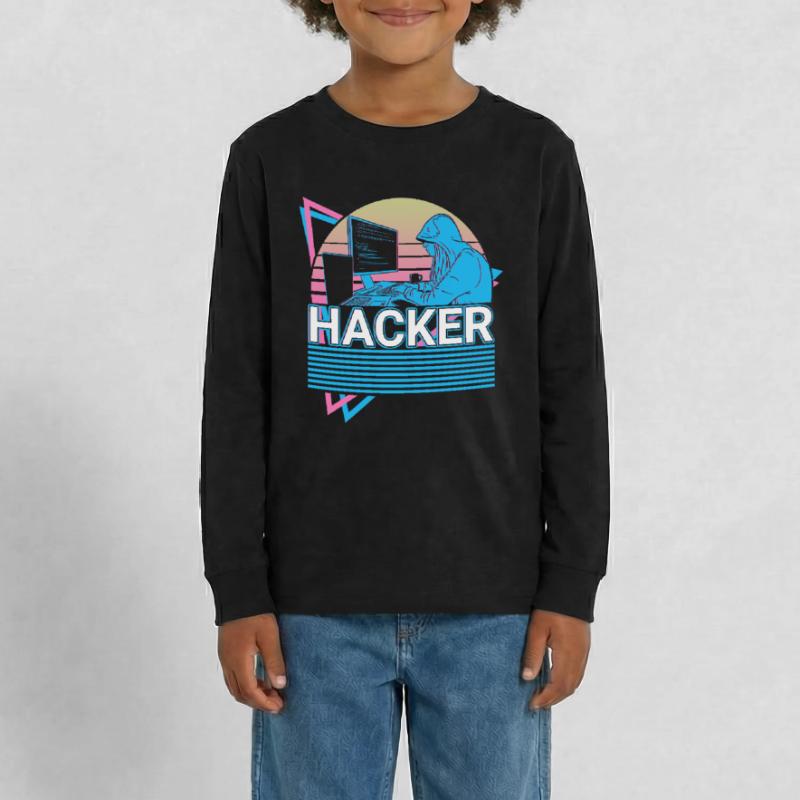 Hacker Coding Programmer Vaporwave Aesthetic Teenager Premium Organic Long Sleeve Shirt