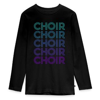 Chœur Rétro - T-shirt manches longues Premium Ado - noir - Devant - AI Model Kid Female (0cm)