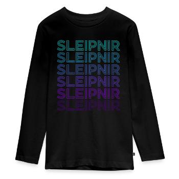 Sleipnir Nordisch Odin Pferd Wikinger Retro - Teenager Premium Bio Langarmshirt - Schwarz - Vorne - AI Model Kid Female (0cm)