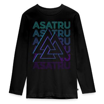 Asatru Mythologie nordique Paganisme nordique H - T-shirt manches longues Premium Ado - noir - Devant - AI Model Kid Female (0cm)