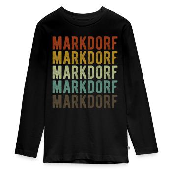 Markdorf Town Rétro Vintage - T-shirt manches longues Premium Ado - noir - Devant - AI Model Kid Female (0cm)