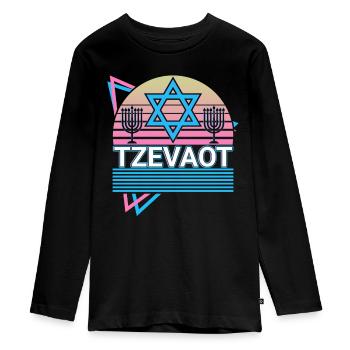 Tzevaot Mythologie hébraïque Juif rétro - T-shirt manches longues Premium Ado - noir - Devant - AI Model Kid Female (0cm)