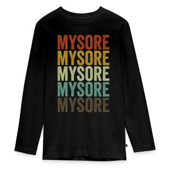 Mysore India Rétro Vintage - T-shirt manches longues Premium Ado - noir - Devant - AI Model Kid Female (0cm)