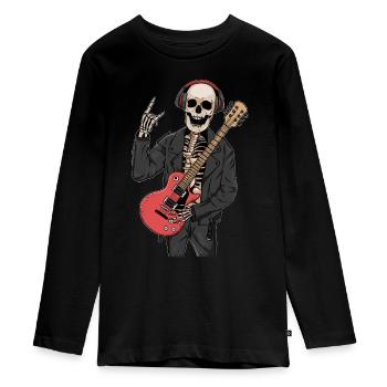Downtown Girl Aesthetic Skeleton Rock Band - T-shirt manches longues Premium Ado - noir - Devant - AI Model Kid Female (0cm)