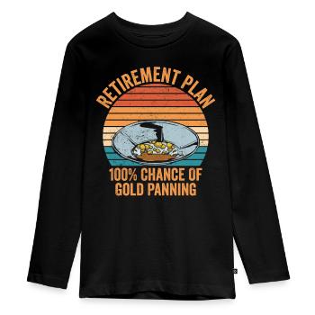 Lustige Goldwäscher Goldsucher Goldgräber Bagger - Teenager Premium Bio Langarmshirt - Schwarz - Vorne - AI Model Kid Female (0cm)