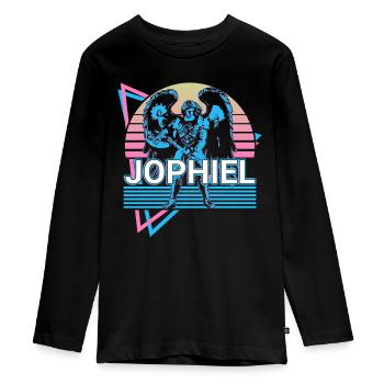 Jophiel Saint Jophiel Archange Rétro - T-shirt manches longues Premium Ado - noir - Devant - AI Model Kid Female (0cm)