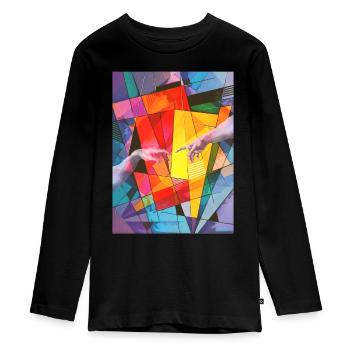 Création esthétique d’avant-garde d’Adam - T-shirt manches longues Premium Ado - noir - Devant - AI Model Kid Female (0cm)
