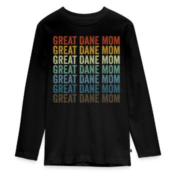 Maman dogue amoureux des chiens grands danois - T-shirt manches longues Premium Ado - noir - Devant - AI Model Kid Female (0cm)