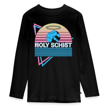 Rockhounding Rockhound Retro - Teenager Premium Organic Long Sleeve Shirt - black - Front - AI Model Kid Female (0cm)