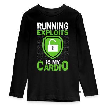 Cybersécurité, Piratage, Informatique - T-shirt manches longues Premium Ado - noir - Devant - AI Model Kid Female (0cm)