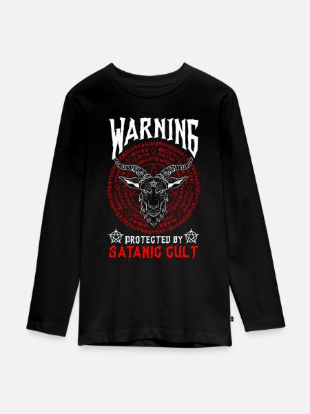 Der lustige Satan - Teenager Premium Bio Langarmshirt - Schwarz
