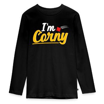 Lustiges Cornhole Corn Hole - Teenager Premium Bio Langarmshirt - Schwarz - Vorne - AI Model Kid Female (0cm)