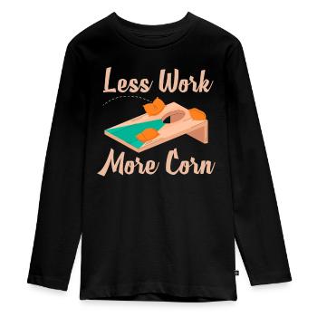 Lustiges Cornhole Corn Hole - Teenager Premium Bio Langarmshirt - Schwarz - Vorne - AI Model Kid Female (0cm)