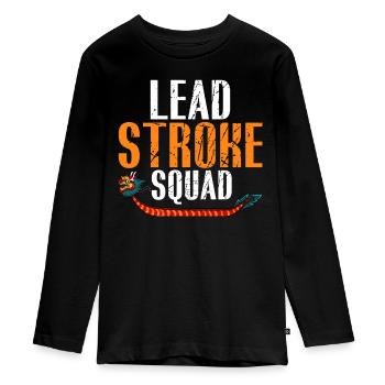 Paddel für Drachenbootrennen - Teenager Premium Bio Langarmshirt - Schwarz - Vorne - AI Model Kid Female (0cm)