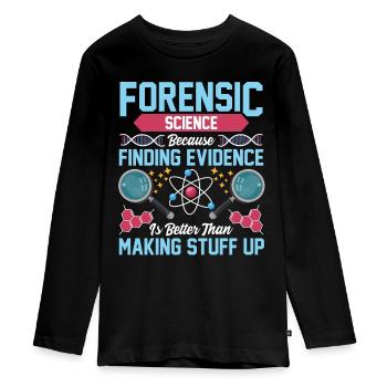 Coroner drôle - T-shirt manches longues Premium Ado - noir - Devant - AI Model Kid Female (0cm)