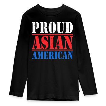 Pacific Islander AAPI - Teenager Premium Organic Long Sleeve Shirt - black - Front - AI Model Kid Female (0cm)