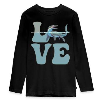 Mosasaurus Dinosaurier - Teenager Premium Bio Langarmshirt - Schwarz - Vorne - AI Model Kid Female (0cm)