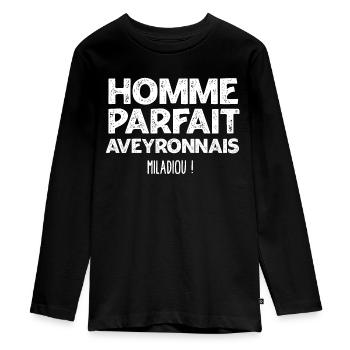 Aveyron perfect man - Teenager Premium Organic Long Sleeve Shirt - black - Front - AI Model Kid Female (0cm)