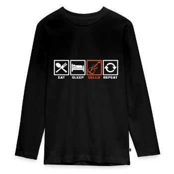 Cello Musikinstrument - Teenager Premium Bio Langarmshirt - Schwarz - Vorne - AI Model Kid Female (0cm)