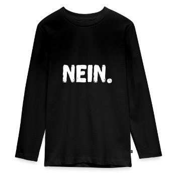Nein - Teenager Premium Bio Langarmshirt - Schwarz - Vorne - AI Model Kid Female (0cm)