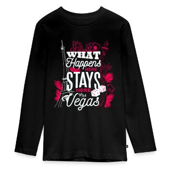 Las Vegas - T-shirt manches longues Premium Ado - noir - Devant - AI Model Kid Female (0cm)