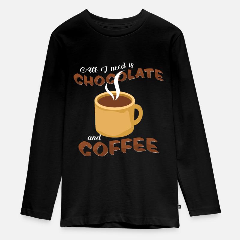 Chocolat chaud - T-shirt manches longues Premium Ado - noir