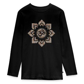 mandala om - Teenager Premium Bio Langarmshirt - Schwarz - Vorne - AI Model Kid Female (0cm)