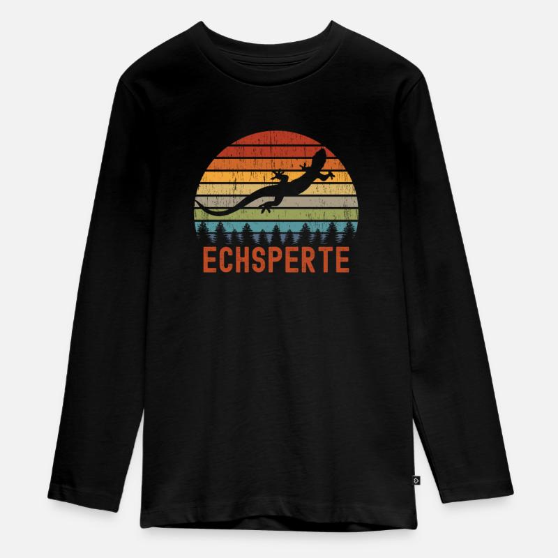 Echsperte - Vendeur d'animalerie d'éleveur de reptiles - T-shirt manches longues Premium Ado - noir