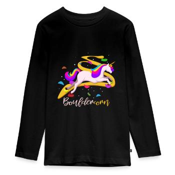 Licorne de bloc - T-shirt manches longues Premium Ado - noir - Devant - AI Model Kid Female (0cm)