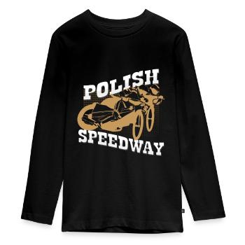 Speedway Poland - Teenager Premium Organic Long Sleeve Shirt - black - Front - AI Model Kid Female (0cm)