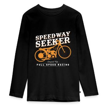 Speedway Recherche - T-shirt manches longues Premium Ado - noir - Devant - AI Model Kid Female (0cm)