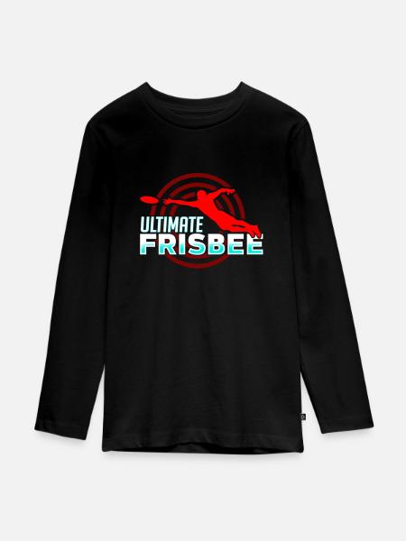 Ultimate Frisbee - Teenager Premium Bio Langarmshirt - Schwarz